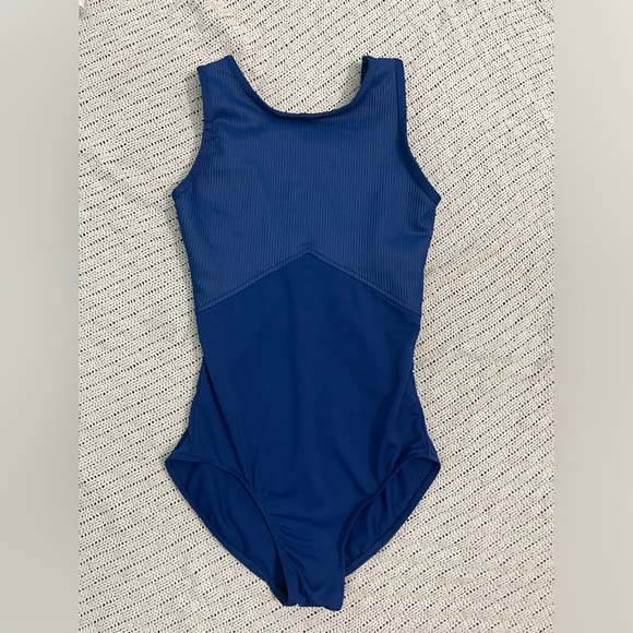 DanzNMotion Boatneck Tank Leotard  w Ribbed Top  & Low V Back. Adult Small - Picture 2 of 7